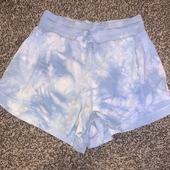 blue tie dye high waisted shorts - Picture 1 of 5